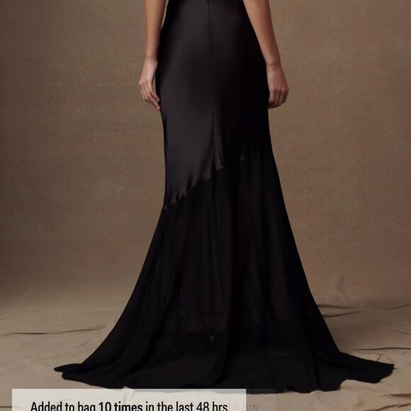 Evelyn Iridescent Satin Maxi Dress with train - Picture 4 of 10